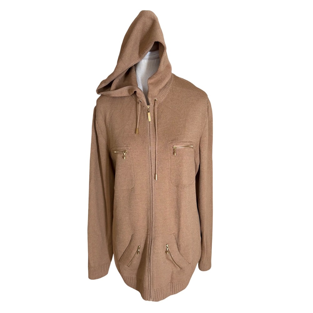 ST. John Knit‎ Full Zip Sweater Hoodie Size XL Wool Blend